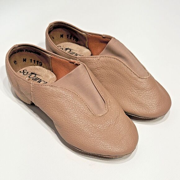 So Danca JZ77 Jazz Dance Shoes Beige Leather Little Girl (Toddler) Size 8M - Picture 9 of 12